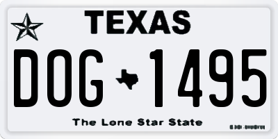 TX license plate DOG1495