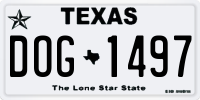 TX license plate DOG1497