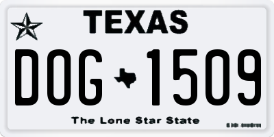 TX license plate DOG1509