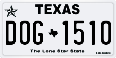 TX license plate DOG1510