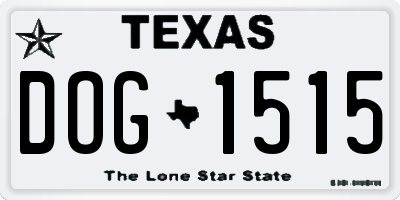 TX license plate DOG1515