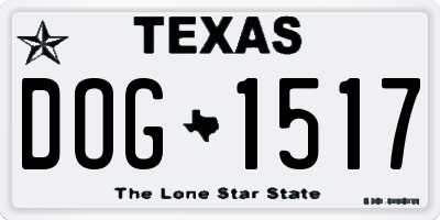 TX license plate DOG1517