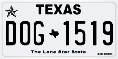 TX license plate DOG1519