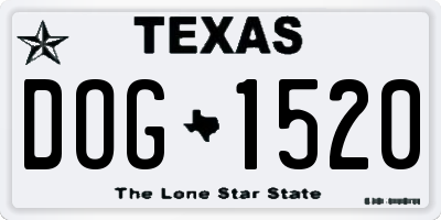 TX license plate DOG1520