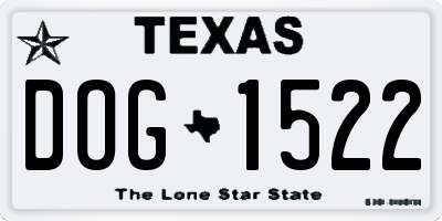 TX license plate DOG1522