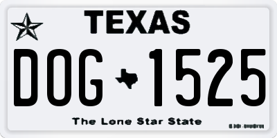 TX license plate DOG1525