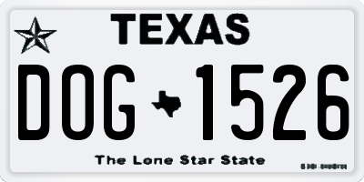 TX license plate DOG1526