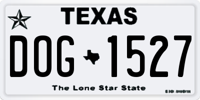 TX license plate DOG1527