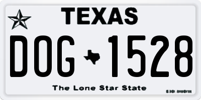 TX license plate DOG1528