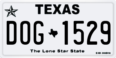 TX license plate DOG1529
