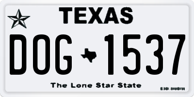 TX license plate DOG1537