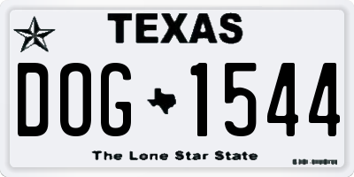 TX license plate DOG1544