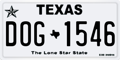 TX license plate DOG1546