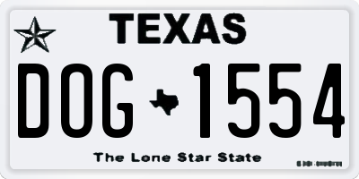 TX license plate DOG1554