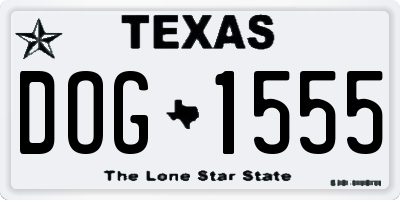 TX license plate DOG1555