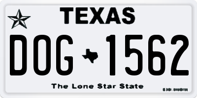 TX license plate DOG1562