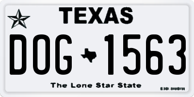 TX license plate DOG1563