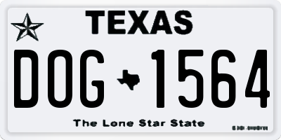 TX license plate DOG1564
