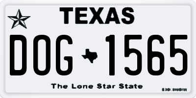 TX license plate DOG1565