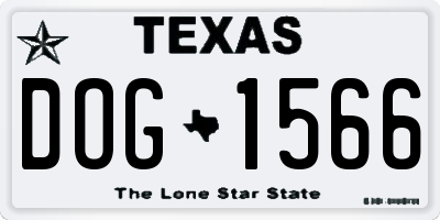 TX license plate DOG1566