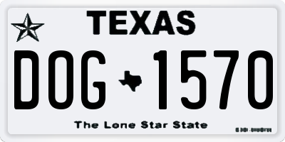TX license plate DOG1570