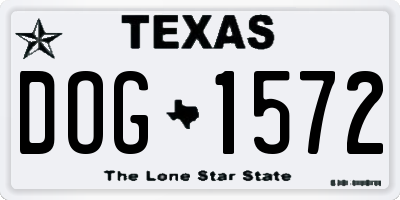 TX license plate DOG1572
