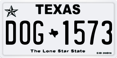 TX license plate DOG1573