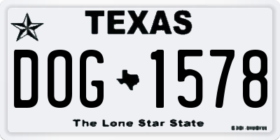 TX license plate DOG1578