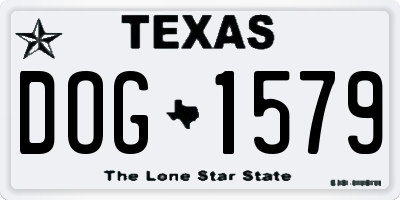 TX license plate DOG1579