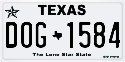 TX license plate DOG1584