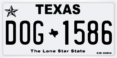 TX license plate DOG1586
