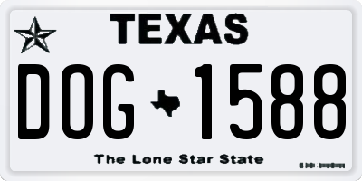 TX license plate DOG1588