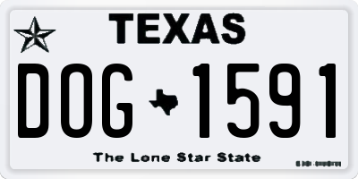 TX license plate DOG1591