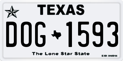 TX license plate DOG1593
