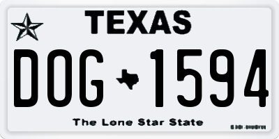TX license plate DOG1594