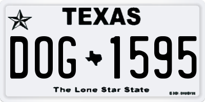 TX license plate DOG1595