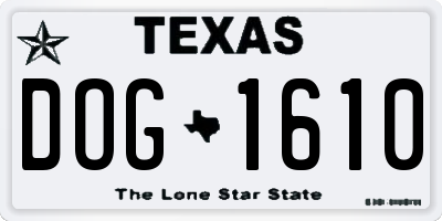 TX license plate DOG1610
