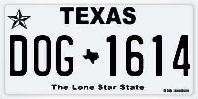 TX license plate DOG1614