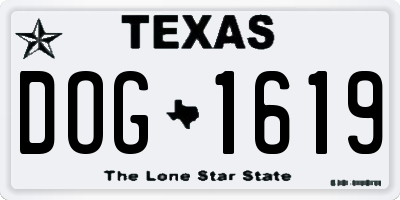 TX license plate DOG1619