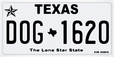 TX license plate DOG1620