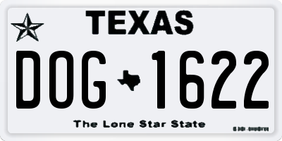 TX license plate DOG1622
