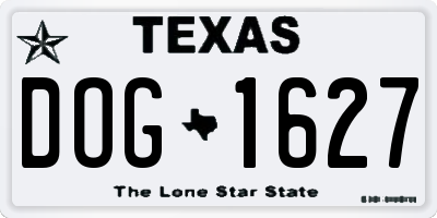 TX license plate DOG1627