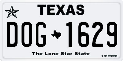 TX license plate DOG1629
