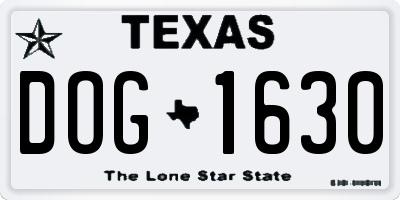 TX license plate DOG1630
