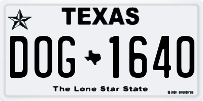 TX license plate DOG1640