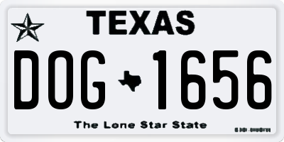 TX license plate DOG1656
