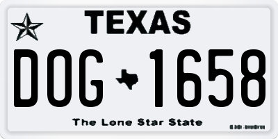 TX license plate DOG1658