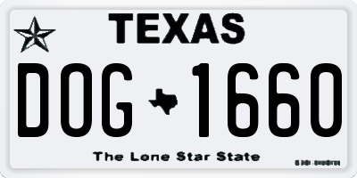 TX license plate DOG1660