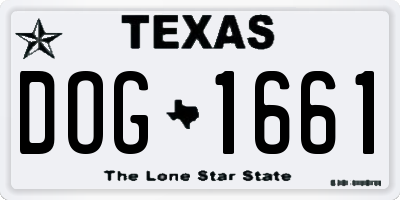 TX license plate DOG1661