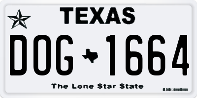 TX license plate DOG1664